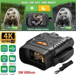 Hunting IR Night Vision Device Monocular 4K 10x Digital Zoom Camera USB Charging - Picture 1 of 15