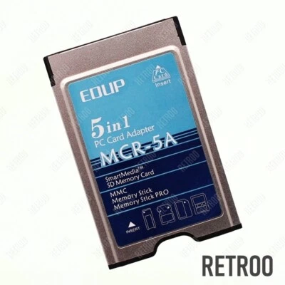 Edup 5-in-1 PC Multi Card Adapter for SD/SM/MS/MMC Memory Cards PCMCIA CardBus - Image 1 of 3