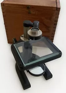 Antique Heavy Spencer Co. Student Microscope W/ Original Box -Temple University - Picture 1 of 3