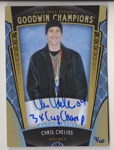 2015 Goodwin Champions Chris Chelios /10 Auto ISCRITTO 3 tazze Champ Red Wings - Foto 1 di 1