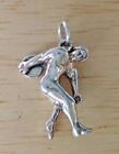 20x22mm 3D Track and Field Discus Athletic Olympics Sterling Silver Charm