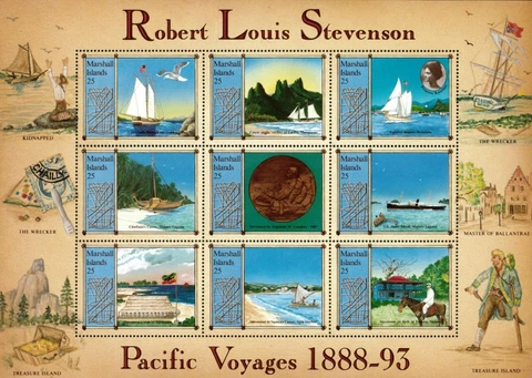 Marshall Islands 1988 - Pacific Voyages of Robert Stevenson - Sheet of 9 - MNH Cover