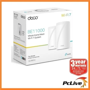 TP-Link Deco BE65 PRO 2 Pack BE11000 Whole Home Mesh WiFi7 System Tri-Band 2x 5G - Picture 1 of 10