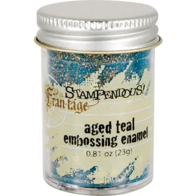 Embossing Powder Frantage Aged TEAL Embossing Enamel .76 oz Jar Stampendous NEW - Image 1 of 3
