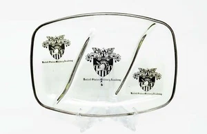 Vintage West Point USMA Souvenir Divided Glass Relish Serving Dish Silver Trim - Picture 1 of 6