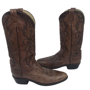 Botas de Vaquero Dan Post De Colección Hombres Cuero de Vaca Marrón 8.5 D Western Rodeo - Imagen 1 de 11