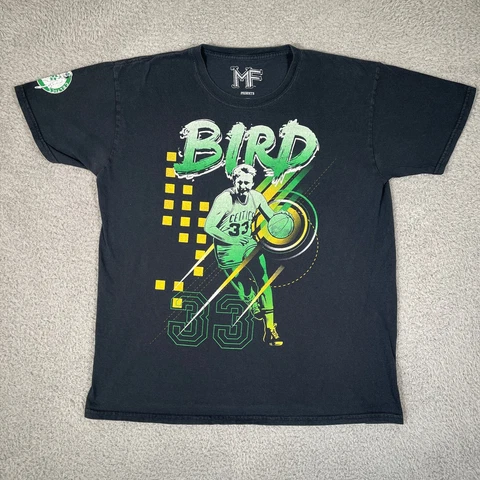 Boston Celtics Shirt Mens Large Black Larry Bird #33 MF Hardwood Classics NBA Cover