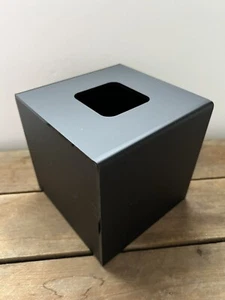 Matte Black Collection Square Tissue Box Cover NEW IN BOX Slide Bottom G24 - Picture 1 of 15