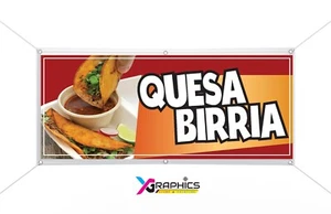 Quesabirria Vinyl Banner advertising Sign Full color indoor outdoor Mexican Food - Picture 1 of 2