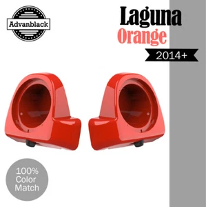 LAGUNA ORANGE For 2014+ Harley 6.5" Speaker Pods Rushmore Lower Vented Fairings - Picture 1 of 5