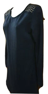 Blauer Longpullover/Pulloverkleid mit Schulternieten, Gr. TU, nie getragen. - Bild 1 von 8