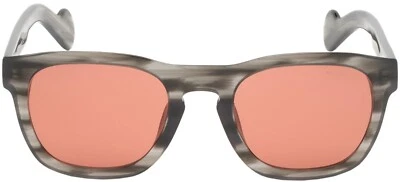 Moncler ML0093 20E Gray Marble Square Plastic Sunglasses 52-22-145 Red Lenses - Image 1 of 2