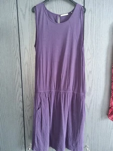 EDC Kleid Shirtkleid Gr. L mit Gummizug und Taschen lila aubergine - neu - - Bild 1 von 5