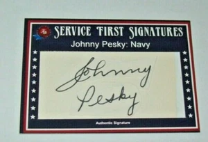 2021 Historic Autographs Service First Signature Johnny Pesky  Autographed Card - Picture 1 of 3