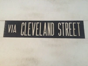 Liverpool Vintage Linen Bus Destination Blind 29"- Via Cleveland Street - Picture 1 of 1