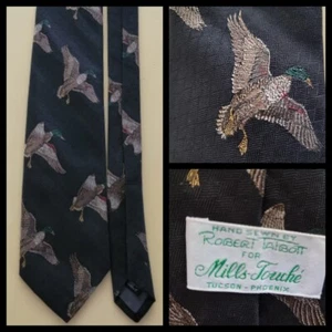 Corbata de pato vintage Robert Talbott Mills-Touche Inglaterra seda hecha en EE. UU. - Imagen 1 de 8