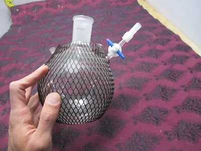 chemglass 1000ml round bottom air free schlenk flask 29/42 7282 [5*J-23] - Image 1 of 4