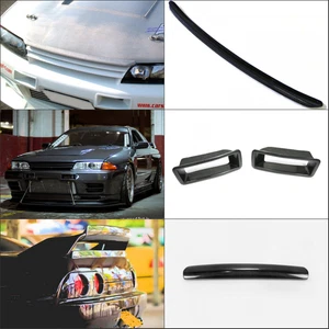 For R32 GTR Carbon FRD Rear Spoiler Gurney Flap+Nism Hood Lip+Nism Bumper Vents - Picture 1 of 16