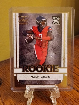2022 Leaf Ultimate Draft Gold #14 Malik Willis RC, S#/99 - Image 1 of 3