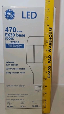 GE LED470BT56/750 470W LED HID Type B BT56 Lamp 277-480V 85000Lm 5000K EX39 Base - Image 1 of 4