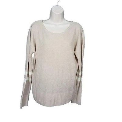 Boohoo M Sweater Womens Cream White Long Sleeve Causal Stretch Scoop Neck NWT - Image 1 of 4