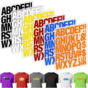 24 Sheets 1056 Pieces Iron on Letters for Clothing, 2 Inch 6 Colors Heat Tran... - Picture 1 of 7