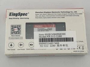 NEW SEALED KingSpec 512GB SSD NX-512 2280 M.2 NVMe - Picture 1 of 2