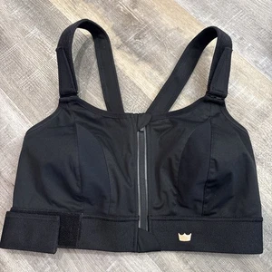 Shefit Sports Bra Size 2 Luxe Black High Impact Ultimate Zip Front Adjustable - Picture 1 of 10