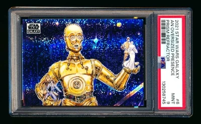 2021 TOPPS STAR WARS GALAXY CHROME #6 OVERSIZED PRESENCE PRISM #36/75 PSA 9 MINT - Image 1 of 2