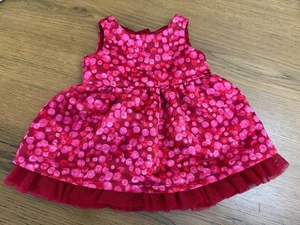 Baby Cat& Jack Tank Dress 0-3m Ruffled Bottom Pink/reds Super Cute! 🥰 - Picture 1 of 8