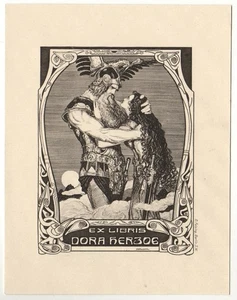 FRANZ STASSEN: Exlibris für Dora Herzog, Paar aus Wagneroper - Picture 1 of 1