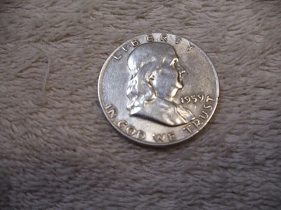 1959-D 50C Franklin Silver Half Dollar  90% SILVER - Image 1 of 2