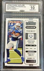 2022 Panini Contenders Season Ticket Jonathan Taylor #44 Graded 10 Gem Mint - Picture 1 of 2