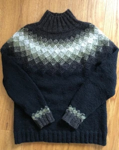 HANDGESTRICKTER PULLOVER - Lettlopi, reine Schafwolle, Fair Isle Technik, Gr. S - Bild 1 von 8