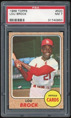 1968 Topps #520 Lou Brock PSA 7 *0950 - Image 1 of 2
