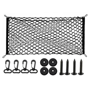 Car Trunk Net Cargo Organizer Elastic Mesh Storage Luggage 110x60 cm Black - Picture 1 of 14