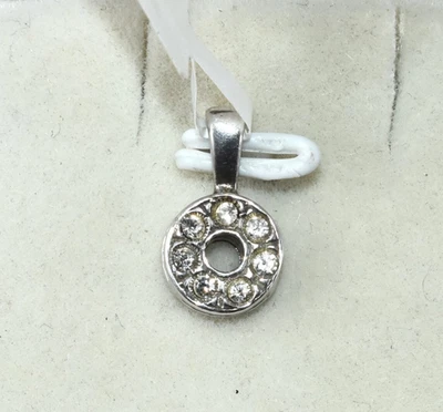 Ciondolo Charm Argento Sterling 925 Diamante Zircone Buona Fortuna 7 Chakra... - Immagine 1 di 4