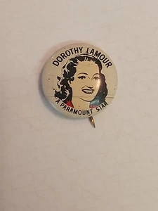 Rare 1940 Quaker Oats Cereal Sparkies Dorothy Lamour Paramount Star Pin Pinback - Picture 1 of 7