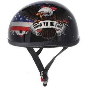 Skid Lid Black Original Freedom Eagle Half Helmet 649533 - Picture 1 of 1