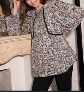 NWT SERAPHINE Boho Floral Maternity & Nursing Top US 12 Large Khai Multiprt - Picture 1 of 7