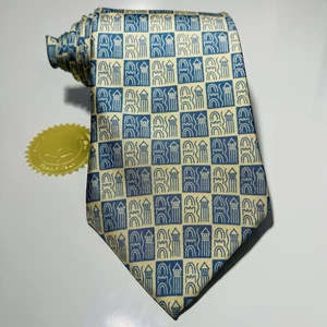 Marquis de France Krawatte blau & weiß Seide Print Made in France 57x4" Neu ohne Etikett - Bild 1 von 10