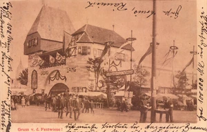 Postal MÚNICH Festwiese, AUGUSTINER, Georg Lang tarjeta de soldado alrededor de 1900 - Imagen 1 de 1