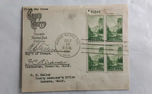 James Farley/ Camp Curry FDC w/ Yosemite National Park CDS 1934 Plate #rd Block - Picture 1 of 5