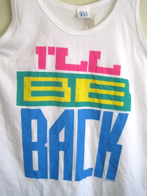 New Vintage Tank Top 90's SUN SPORTSWEAR White 50/50 I'LL BE BACK Graphic XL NWT - Image 1 of 4