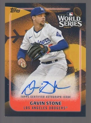 2025 Topps Series 2 GAVIN STONE World Series Autograph Auto Orange #24/25 - Image 1 of 2