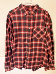 Woolrich Mens Flannel Shirt XL Red/Black Plaid Lumberjack Long Sleeve Button Up - Bild 1 von 5