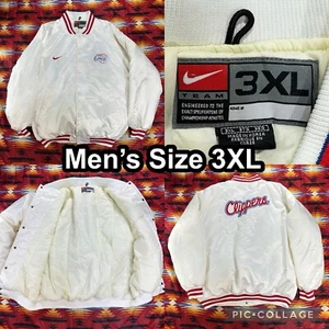 Vintage Nike NBA Los Angeles Clippers White Satin Jacket Men’s Size 3XL - Picture 1 of 14