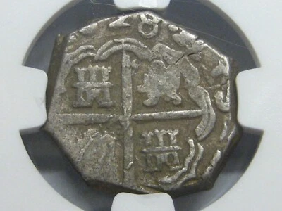 1628 SEVILLA 2 REAL COB NGC VF35 PHILIP IV ASSAYER R SILVER COLONIAL ERA 1600s - Image 1 of 4