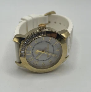 Juicy Couture Damenuhr Gold Strass weißes Band - Bild 1 von 8