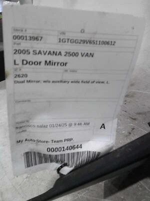 Espejo de puerta izquierdo usado se adapta a: furgoneta GMC Savana 2500 2005 espejo doble izquierdo grado A Foto 1 de 4